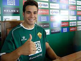 El futbolista del Elche, Samu Martínez, en rueda de prensa. ElcheCF