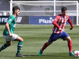 Jorge Ortiz anotó dos de los tres goles del Atleti B al Coruxo. Twitter/AtletiAcademia