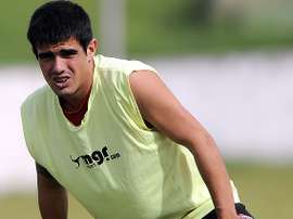 El jugador de 25 años Joaqúin Aguirre, durante un entrenamiento. Tenfield