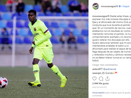 Sucedió durante el Ejea-Barcelona B. Instagram/moussawague15