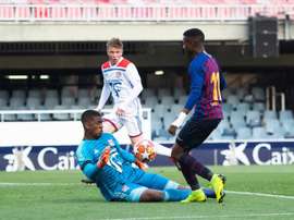 Fati hizo el 2-1 para el Barcelona, en un partido que acabó 3-2. Twitter/FCBmasia