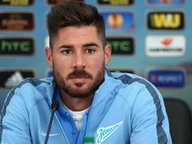 Javi García lors d'une conférence de presse. FC-Zenit