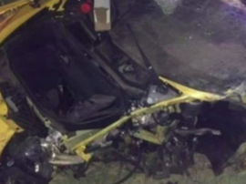 Marcin Bulka a eu un accident avec sa Lamborghini. Twitter/Directfutbolec