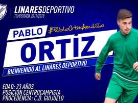 El Linares Deportivo confirmó la contratación de Pablo Ortiz. LinaresDeportivo