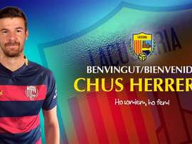 El Llagostera incorpora a sus filas a Chus Herrero. Twitter.
