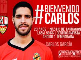 Carlos García quiere relanzar su carrera en el Logroñés. Twitter/UDLogroñes