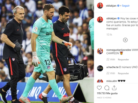 Goleiro tranquiliza fãs. Instagram/oblakjan