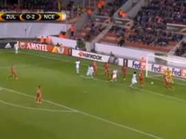 El Niza se puso 0-3 ante el Zulte-Waregem en el minuto 28. Twitter/Fox