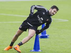 El portugués Luis Martins, en un entrenamiento de Osasuna. Osasuna