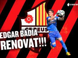 El Reus Deportiu ha anunciado la renovación de Edgar Badia. CFReusDeportiu