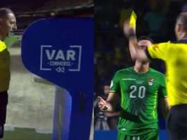 La VAR entre en jeu... pour un carton jaune ! Capture/DAZN