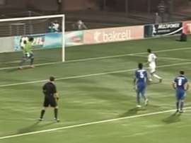 Elvin Mämmädov from Qarabag misses a penalty on purpose. Twitter