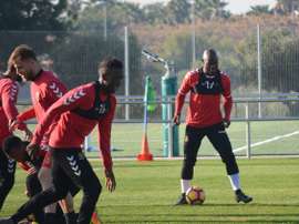 Emana, en un entrenamiento con el Nástic. NásticTarragona