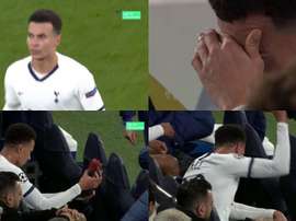 Dele Alli ficou furioso quando Mourinho o substituiu. Captura/Movistar