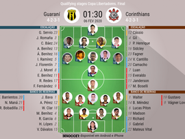 Escalações de Guarani e Corinthians. BeSoccer