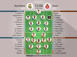 Escalações de Real Madrid e Girona. BeSoccer