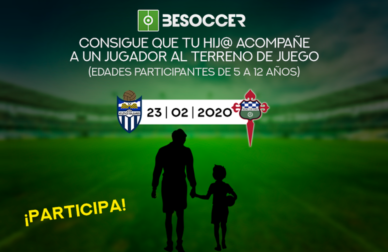 Consigue que tu hij@ acompañe a un jugador del Atlético Baleares ante el Racing de Ferrol. BeSoccer