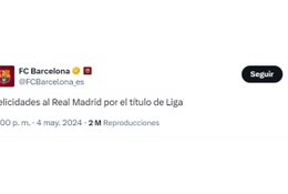 El Barça felicitó escuetamente al Madrid por la Liga