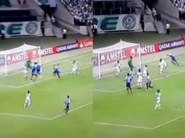 Felipe Melo adelantó a Palmeiras en la segunda jornada de la Copa Libertadores. Captura/FOXSports