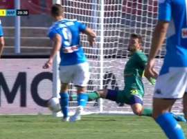 Llorente scored his second goal in five days. Captura/RaiItalia