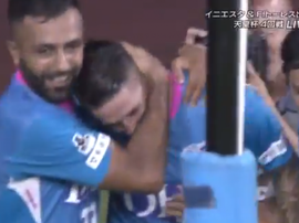 Torres anotó su primer gol como jugador del Sagan Tosu. Captura