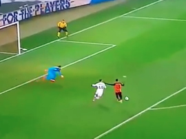 Ferreyra marcou o gol do empate entre Shakhtar e Roma.Captura/beINSports