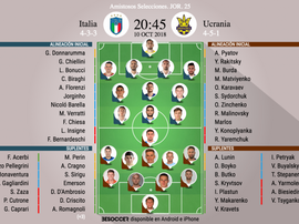 Formazioni ufficiali Italia-Ucraina, amichevole. BeSoccer