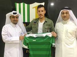 Sandaza llega al fútbol catarí después de ascender con el Girona a Primera. Twitter-Al Ahli
