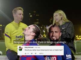 Frenkie de Jong relève le défi. Twitter/FCBarcelone_es