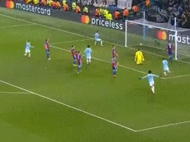 Gabriel Jesus made it 1-0 to Man City against FC Basel. Screenshot/Twitter
