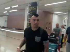 Gary Medel est à Bologne. Captura/GazzettaTV
