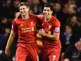 Luis Suarez Steven Gerrard Liverpool