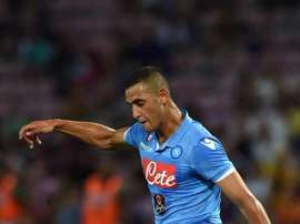 Ghoulam kicking the ball. Goal