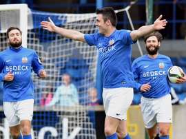 Glenavon striker Eoin Bradley (M) is suspended for six matches. Twitter