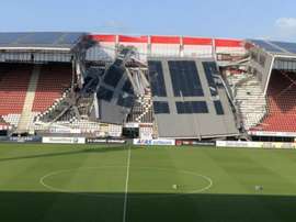 Part of the AFAS stadium roof collapsed on Saturday. GOAL