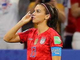 Alex Morgan's tea celebration has caused controversy. GOAL