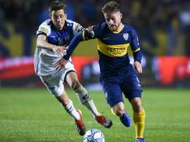 Alexis MacAllister (R) will have to miss Boca's opening game after the mid-season break. GOAL