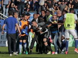 Anthony Lopes, lors du match de Ligue 1 entre Bastia et Lyon. AFP