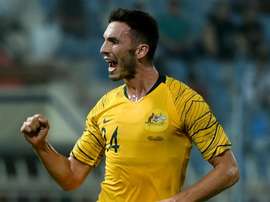 Apostolos Giannou celebrates his goal. GOAL