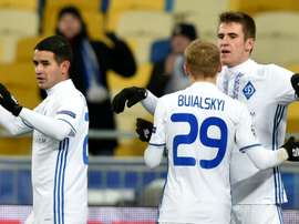 Artem Besedin celebrates scoring for Rostov. Goal