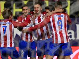 Atletico Madrid celebrate their goal against Betis. Goal