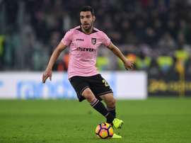 Bruno Henrique lors du match de Serie A avec le Palermo. AFP