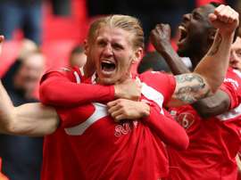 Salford City promoted to Football League for first time. Goal