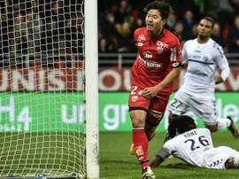 Chang Hoon Kwon lors de Dijon-Strasbourg. GOAL