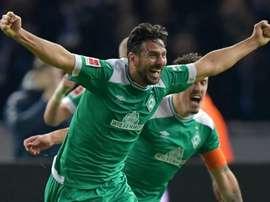 Pizarro sets a new Bundesliga record, scoring aged 40 years and 136 days. GOAL
