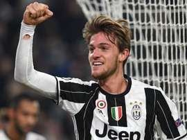 Daniele Rugani celebrates scoring for Juventus. Goal