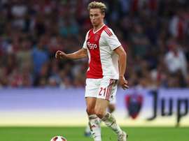 Frenkie de Jong pictured during Ajax's 3-3 draw against Bayern Munich. GOAL