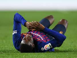 Barcelona forward Dembele set for tests on sprained ankle. Goal