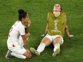 Lucy Bronze (R) is confident England will end up winning a major trophy. GOAL