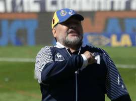Maradona is carrying on as Gimnasia coach despite resigning two days ago. GOAL